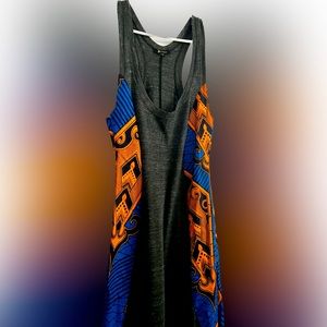 Never Worn, Diyanu Racerback Knit Maxi with African Print Accents - Size Medium